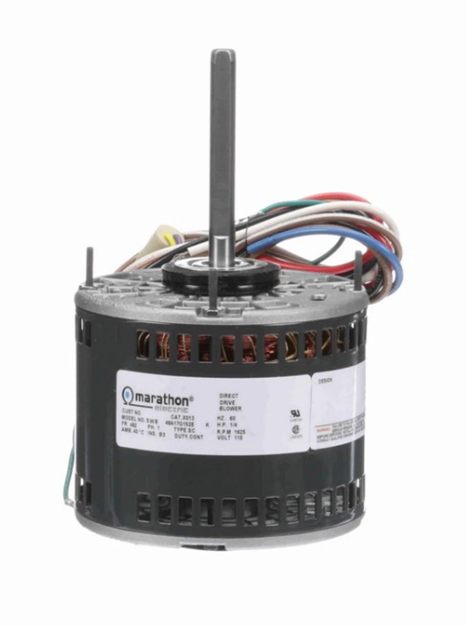 X013 Marathon 1/4 Hp 115V 1625 RPM (3 Speed) OPAO 48Y Frame Blower Motor 3 X013 Marathon 1/4 Hp 115V 1625 RPM (3 Speed) OPAO 48Y Frame Blower Motor