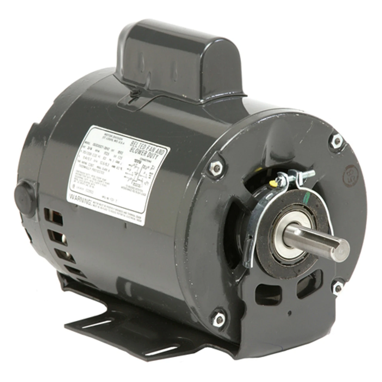 399 Nidec 1 1/2 Hp 3600 RPM 115/208-230V 5.6" Dia. (Base) 1-Speed ODP Belt Drive Motor