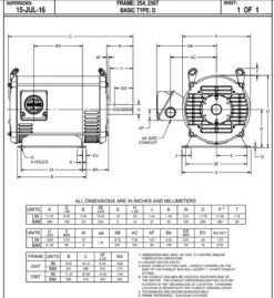 D15P2D Nidec | 15 Hp 1800 RPM 254T Frame 208-230/460V ODP Electric Motor Nidec 5 D15P2D Nidec | 15 Hp 1800 RPM 254T Frame 208-230/460V ODP Electric Motor Nidec -Broan Shop 254Tdim 90649.1588261958