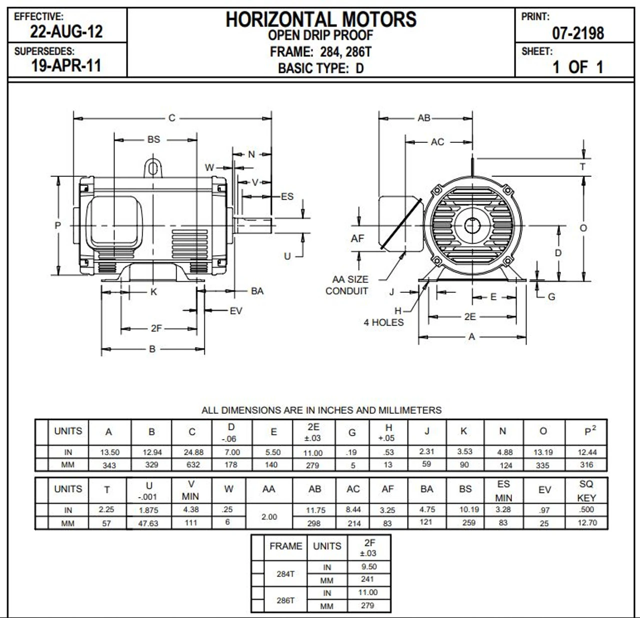 D30P2D Nidec | 30 Hp 1800 RPM 286T Frame 208-230/460V ODP Electric Motor Nidec 4 D30P2D Nidec | 30 Hp 1800 RPM 286T Frame 208-230/460V ODP Electric Motor Nidec - Image 2