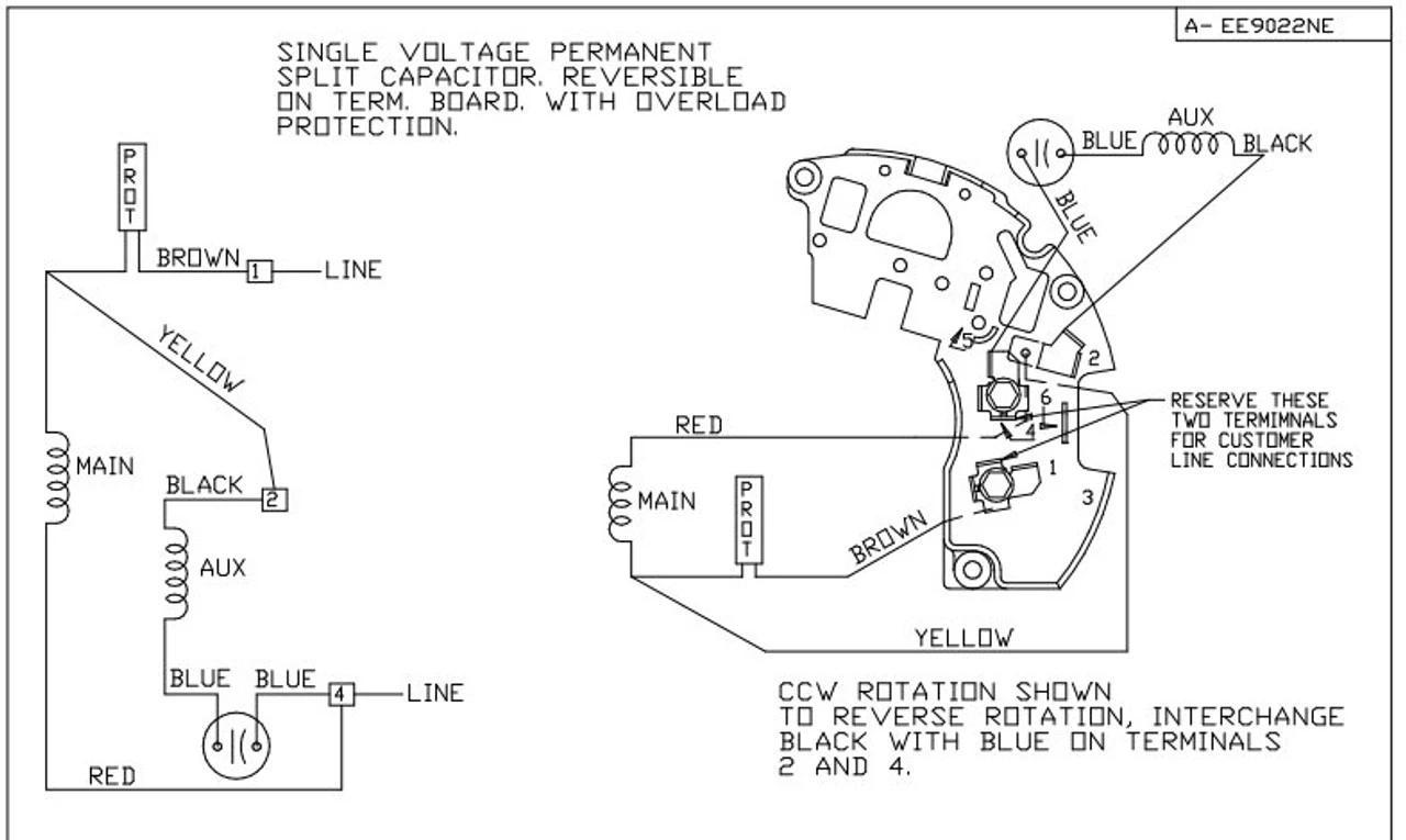 4YU19 Dayton 1/8 HP Direct Drive Blower Motor 860 RPM 115V - Image 3