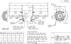 X063 Marathon 3/4 Hp 208-230V 1075 RPM (3 Speed) OPAO 48Y Frame Double-Shaft Blower Motor 9 X063 Marathon 3/4 Hp 208-230V 1075 RPM (3 Speed) OPAO 48Y Frame Double-Shaft Blower Motor -Broan Shop 63 line 02392.1628002124