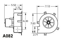 Fasco A082 Centrifugal Furnace Blower (Draft Inducer) 115 Volts 9 Fasco A082 Centrifugal Furnace Blower (Draft Inducer) 115 Volts -Broan Shop A082dim copy 35715.1491575590