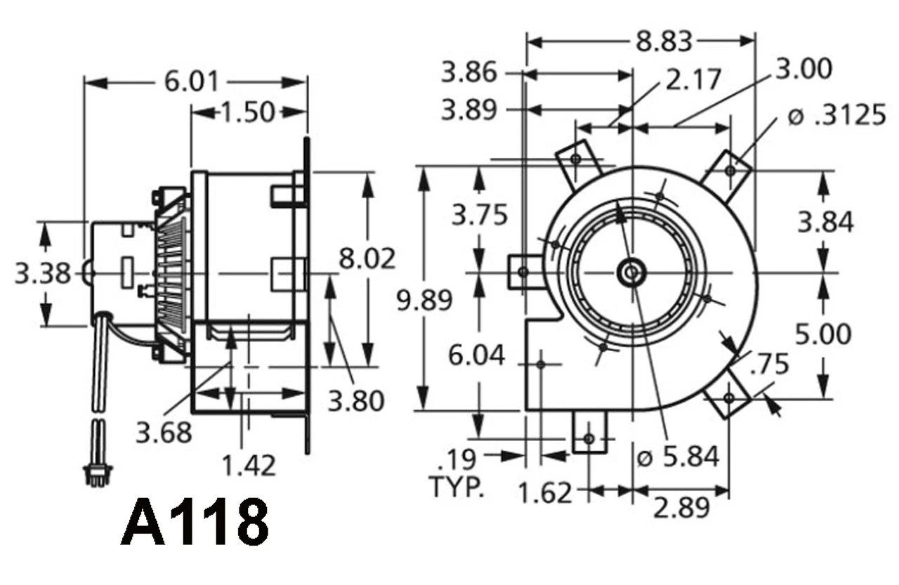 Fasco A118 Williamson Furnace Draft Inducer Blower 115 Volts 6 Fasco A118 Williamson Furnace Draft Inducer Blower 115 Volts - Image 4