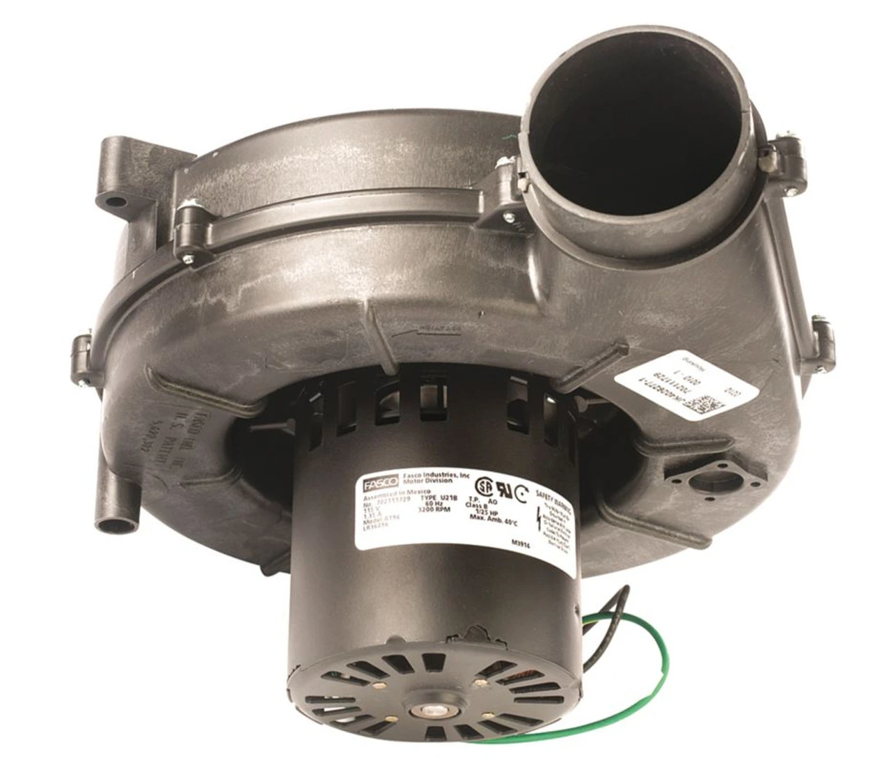 Fasco A196 Trane Furnace Draft Inducer Blower (X38040313027, D342094P02, X38040313060) - Image 2