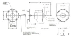 Alternative view of 3401 Nidec | Carrier Condenser Motor K055SWF7924013B 1/12 Hp, 1100 RPM, 208-230V By US Motors