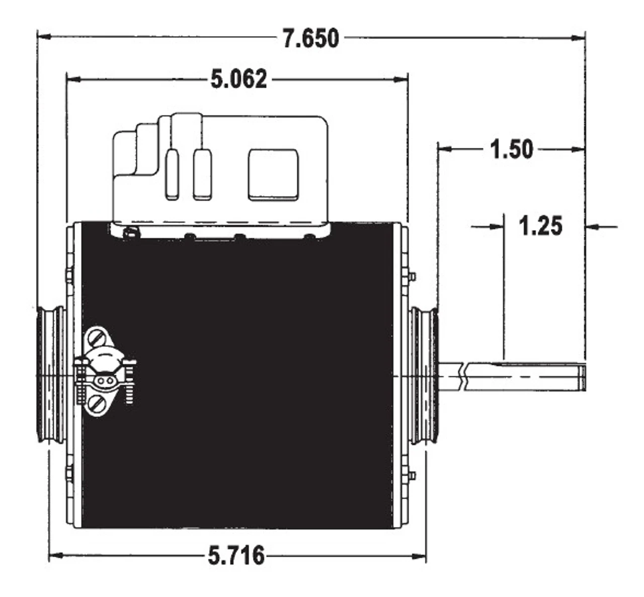 3042 Nidec | 1/4 Hp 1625 RPM 1-Speed 230V; 5.6" Condenser Motor - Image 2