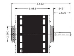 Alternative view of 8066 Nidec | 3/4 Hp 1075 RPM 3-Speed 208-230V; 5.6" Blower Motor