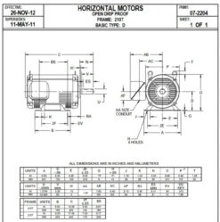 Alternative view of D10P2H Nidec | 10 Hp 1800 RPM 215T Frame 200V ODP Electric Motor Nidec