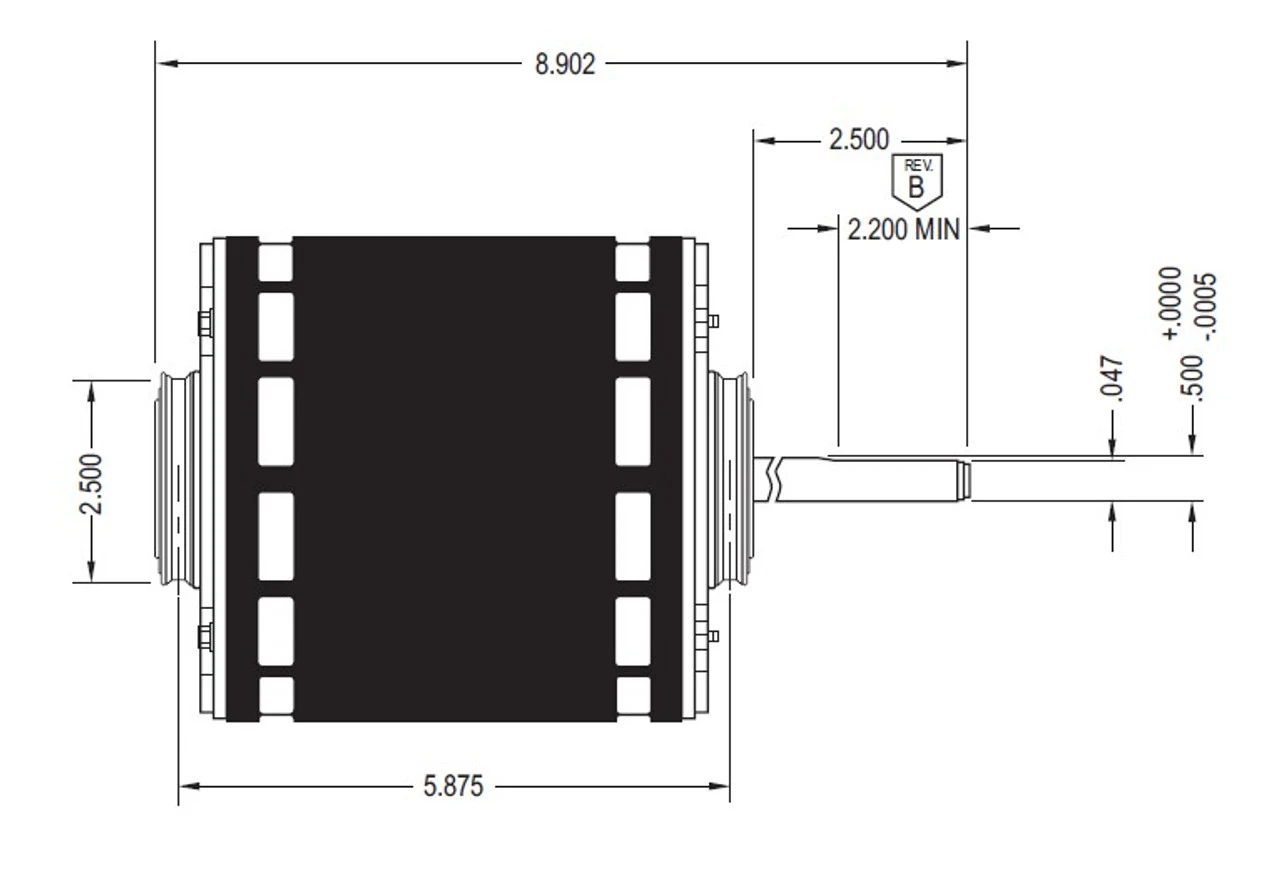 LX7924 Nidec | 3/4 Hp 1075 RPM 5-Speed 208-230V; 5.6" Blower Motor 4 LX7924 Nidec | 3/4 Hp 1075 RPM 5-Speed 208-230V; 5.6" Blower Motor - Image 2