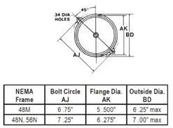 2097 Nidec | 1/8 Hp 3450 RPM 1-Speed 115V, 48N Oil Burner Motor 7 2097 Nidec | 1/8 Hp 3450 RPM 1-Speed 115V, 48N Oil Burner Motor -Broan Shop oil flange 20708.1570042157